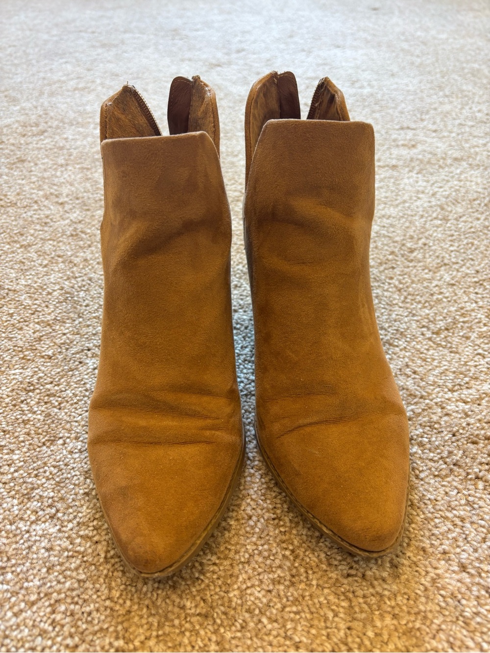 Classic Cognac Suede Ankle Boots - Women - Picture 2 of 5